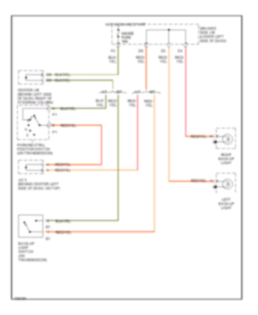 Back up Lamps Wiring Diagram for Toyota 4Runner Limited 1998