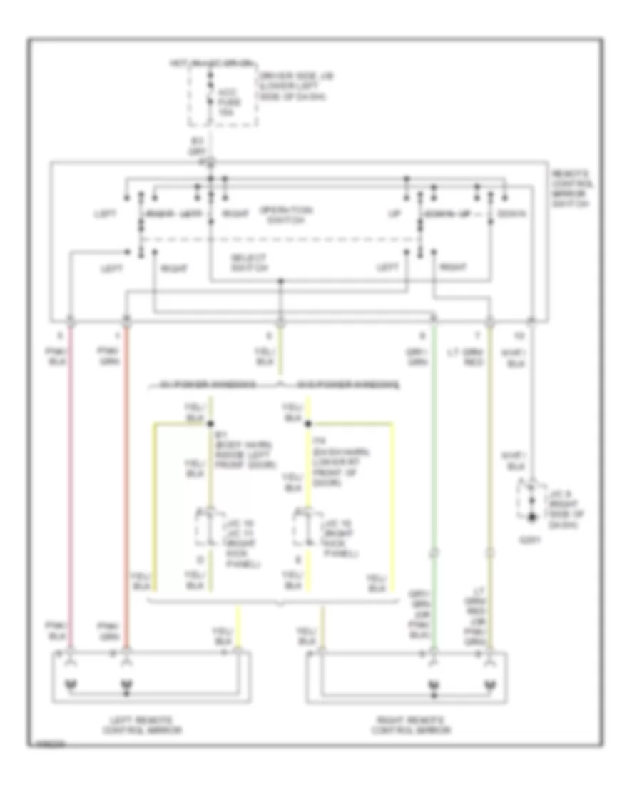 Power Mirror Wiring Diagram for Toyota 4Runner Limited 1998