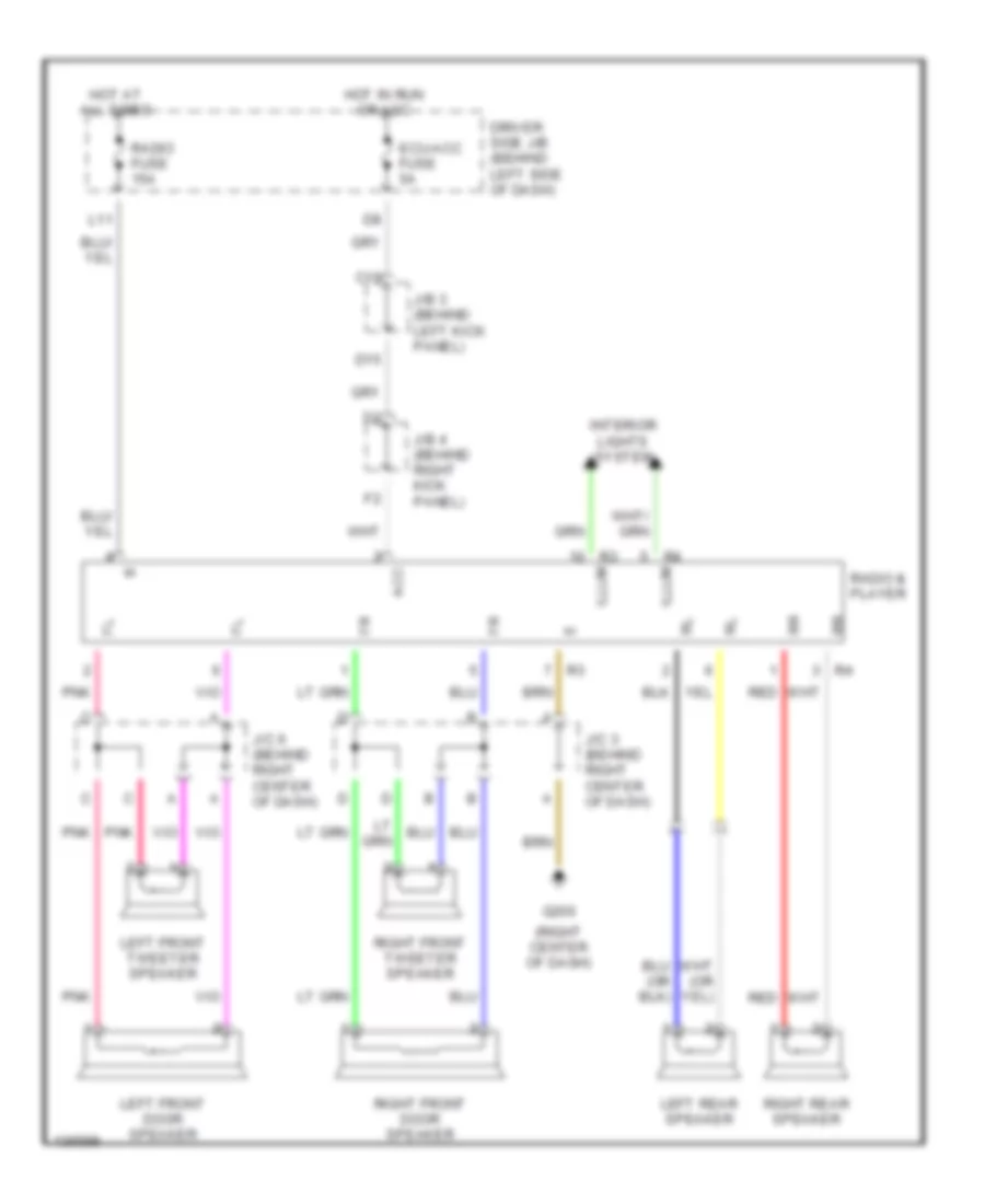 Radio Wiring Diagrams 6 Speaker System for Toyota Avalon XLS 2001