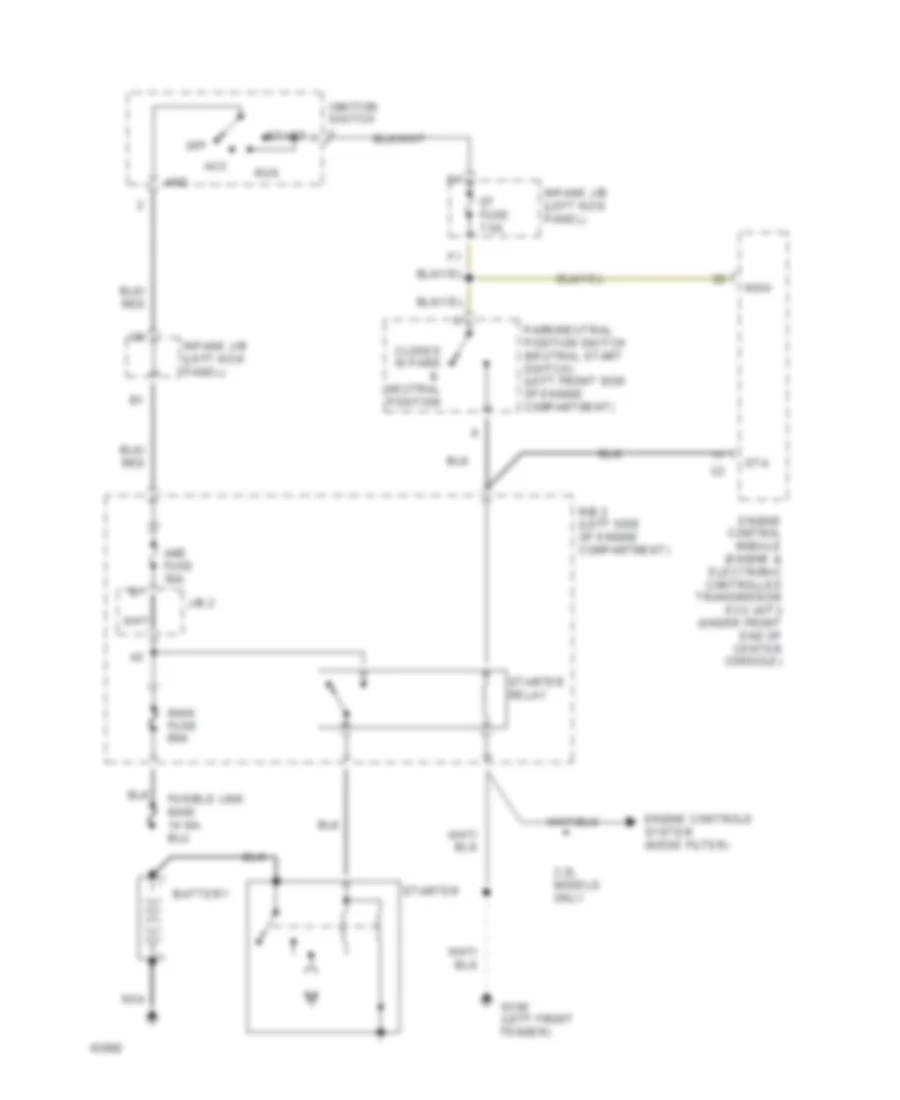 Starting Wiring Diagram, AT for Toyota Celica GT 1994