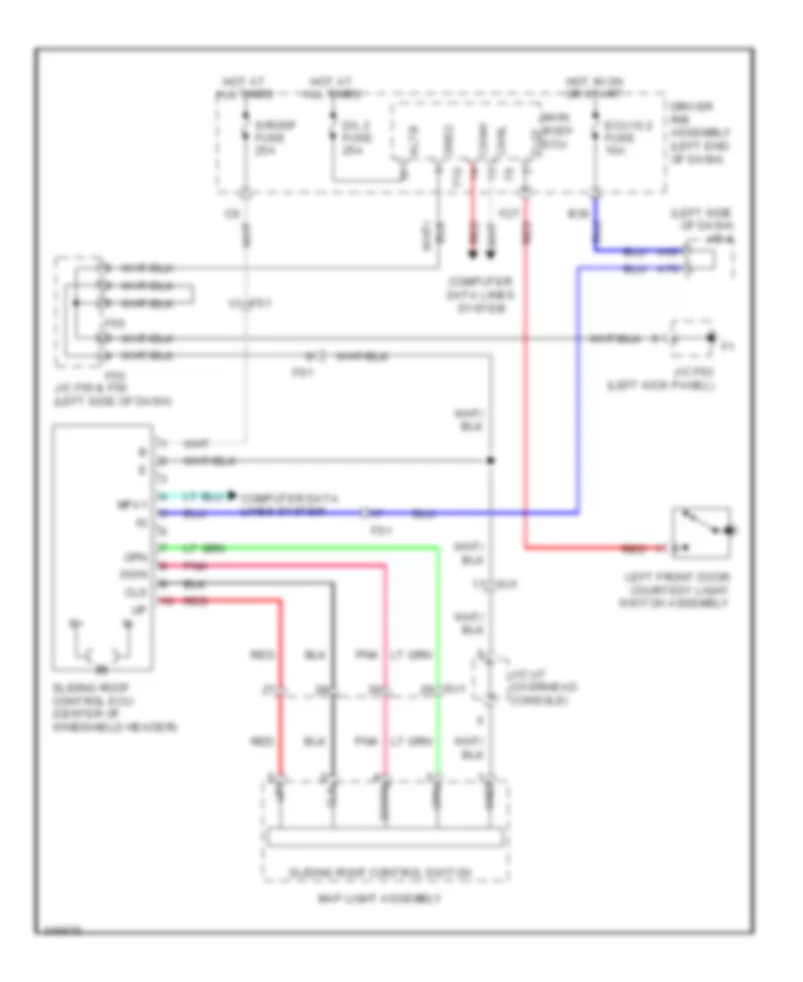 Power TopSunroof Wiring Diagram for Toyota 4Runner SR5 2011