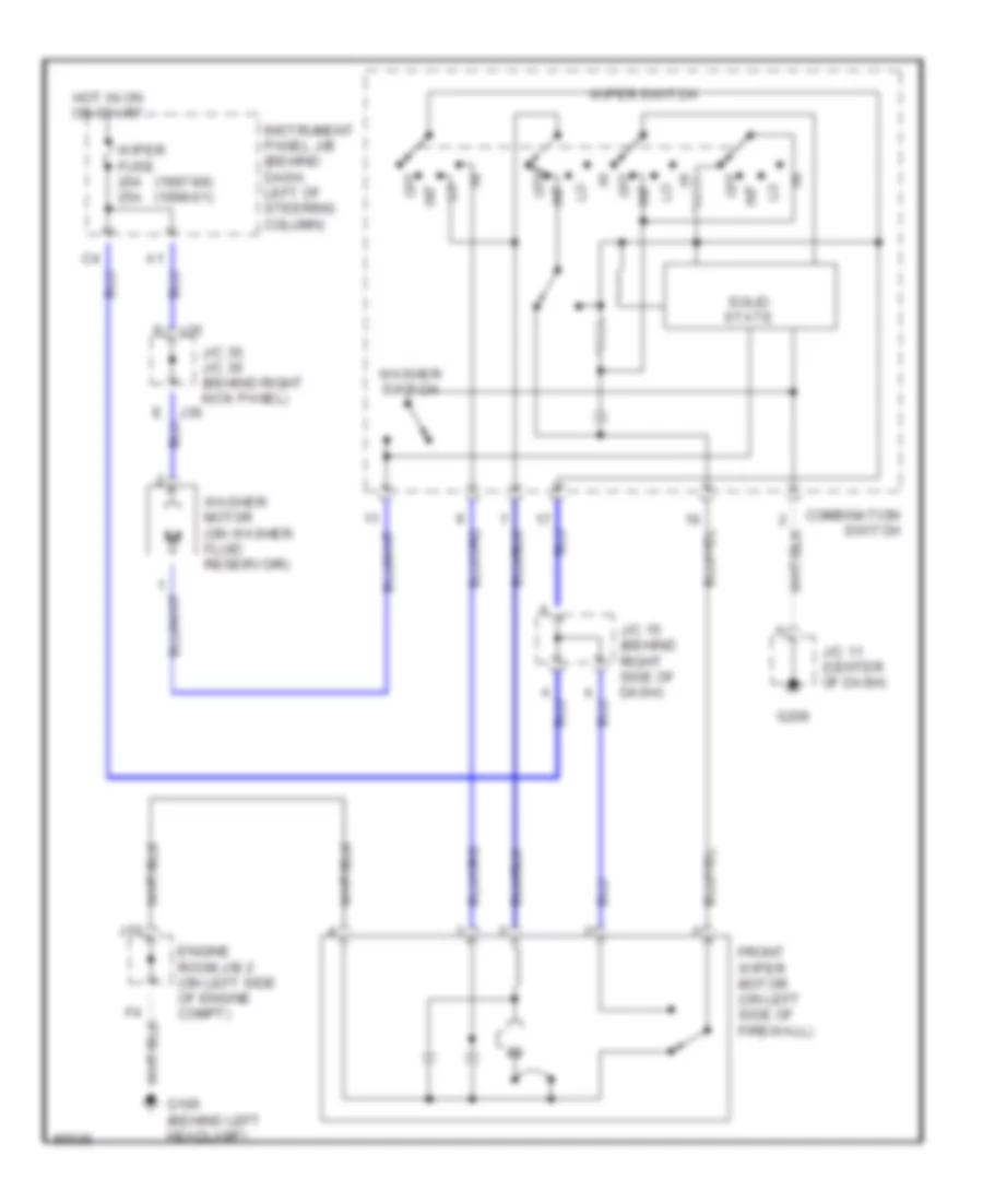 3.0L, WiperWasher Wiring Diagram for Toyota Camry CE 2001