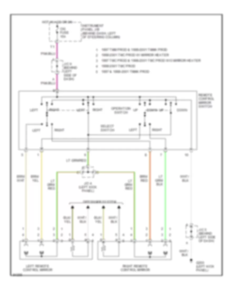 2.2L, Power Mirror Wiring Diagram for Toyota Camry CE 2001