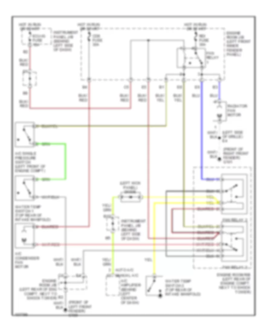 Cooling Fan Wiring Diagram for Toyota Avalon XL 1998