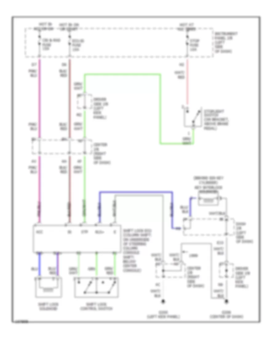 Shift Interlock Wiring Diagram for Toyota Avalon XL 1998