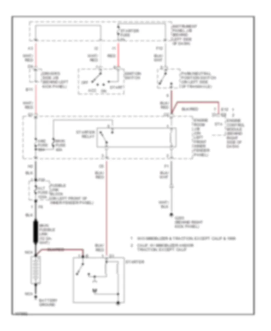Starting Wiring Diagram for Toyota Avalon XL 1998