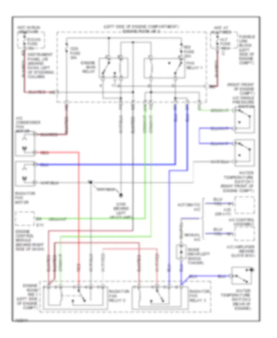 3.0L, Cooling Fan Wiring Diagram for Toyota Camry LE 2001