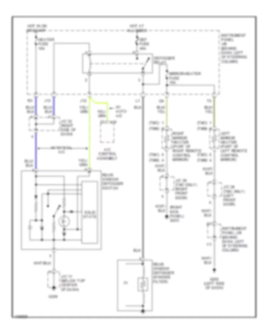 3 0L Defogger Wiring Diagram for Toyota Camry LE 2001