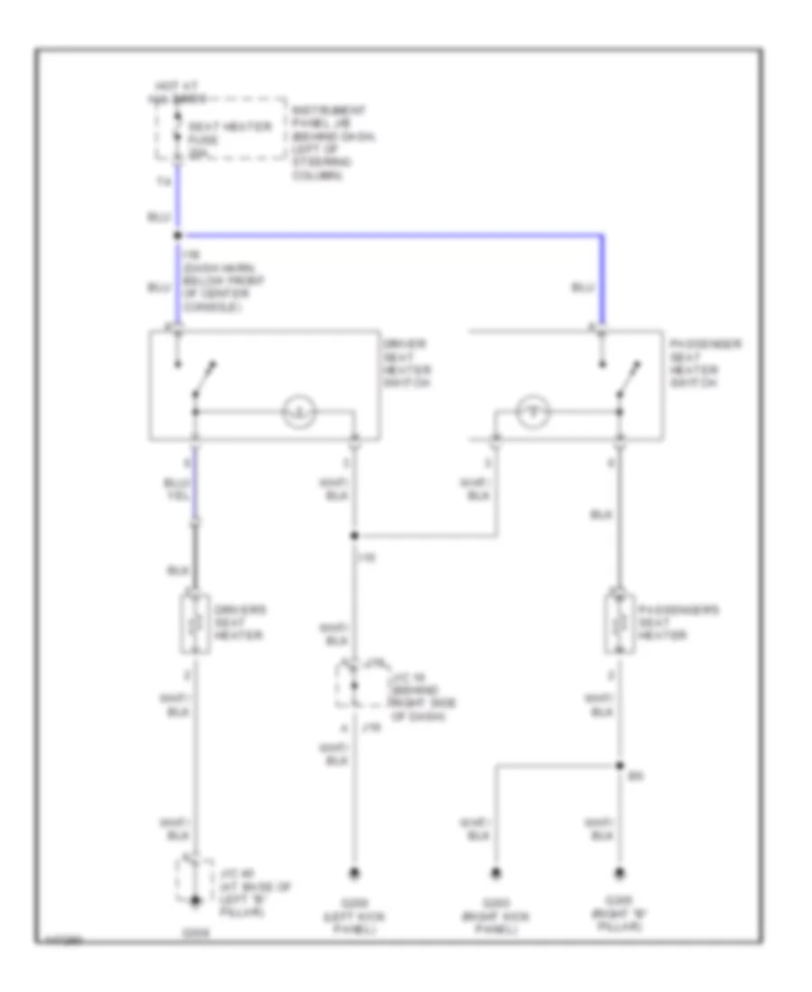 Heated Seats Wiring Diagram for Toyota Camry LE 2001