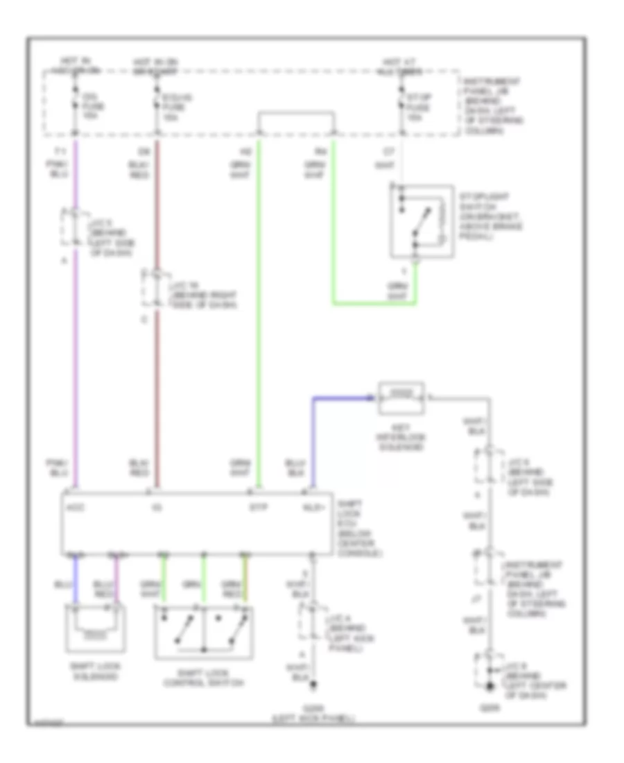 2 2L CNG Shift Interlock Wiring Diagram for Toyota Camry LE 2001