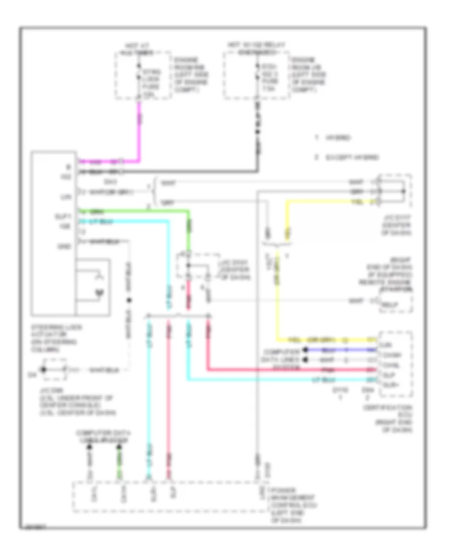 Steering Column Wiring Diagram for Toyota Avalon Limited 2013