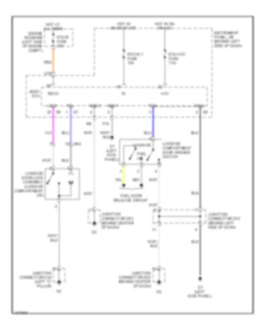 Trunk Release Wiring Diagram for Toyota Avalon 2011