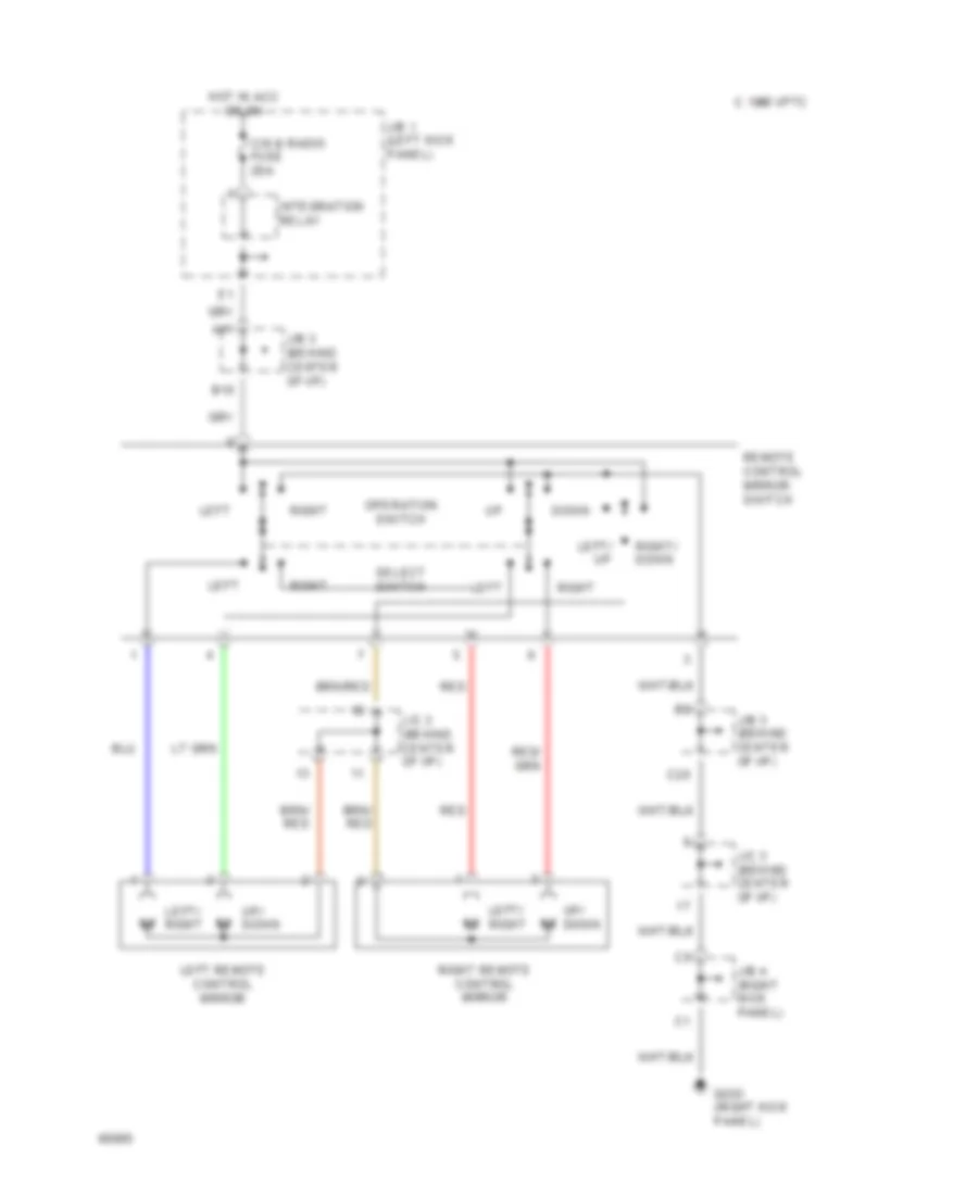 Power Mirror Wiring Diagram for Toyota Corolla DX 1994