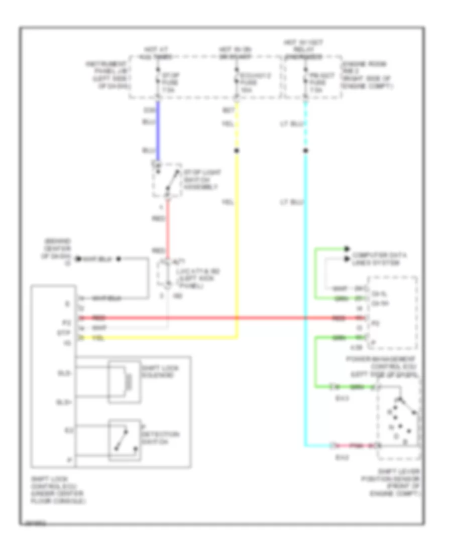 Shift Interlock Wiring Diagram, Hybrid for Toyota Camry Hybrid LE 2013