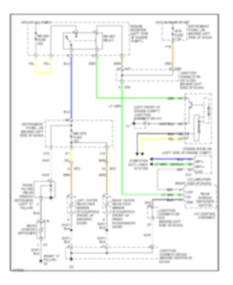 Defoggers Wiring Diagram for Toyota Avalon Limited 2011