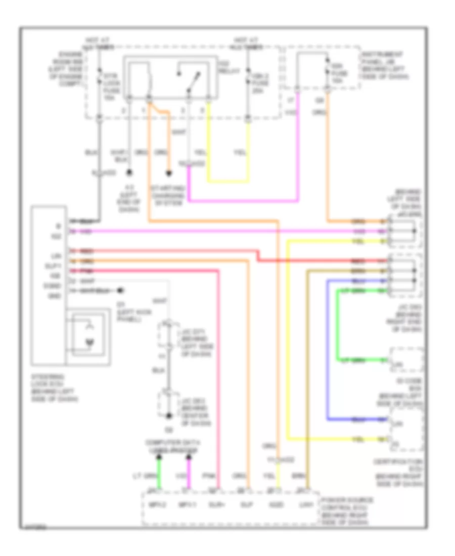 Steering Column Wiring Diagram for Toyota Avalon Limited 2011