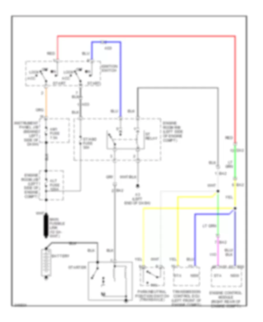 Starting Wiring Diagram, without Smart Key System for Toyota Avalon Limited 2011