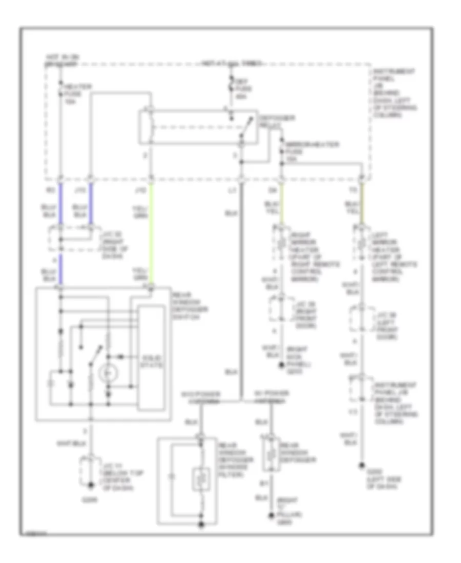 Defogger Wiring Diagram for Toyota Camry CE 1998