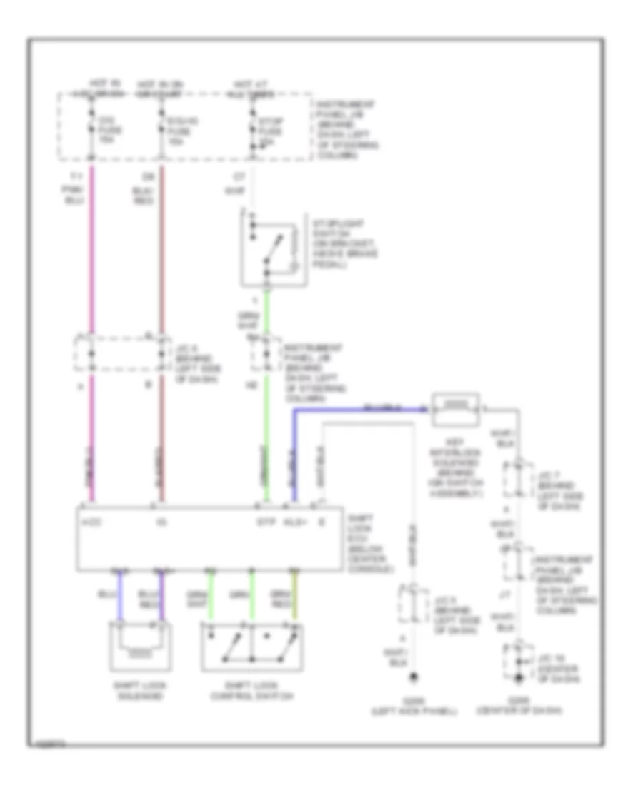 Shift Interlock Wiring Diagram for Toyota Camry Solara SLE 2001