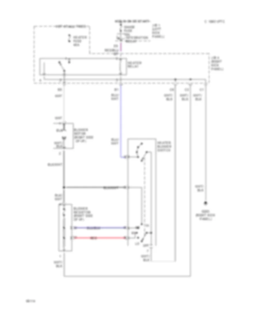 Heater Wiring Diagram for Toyota Corolla LE 1994