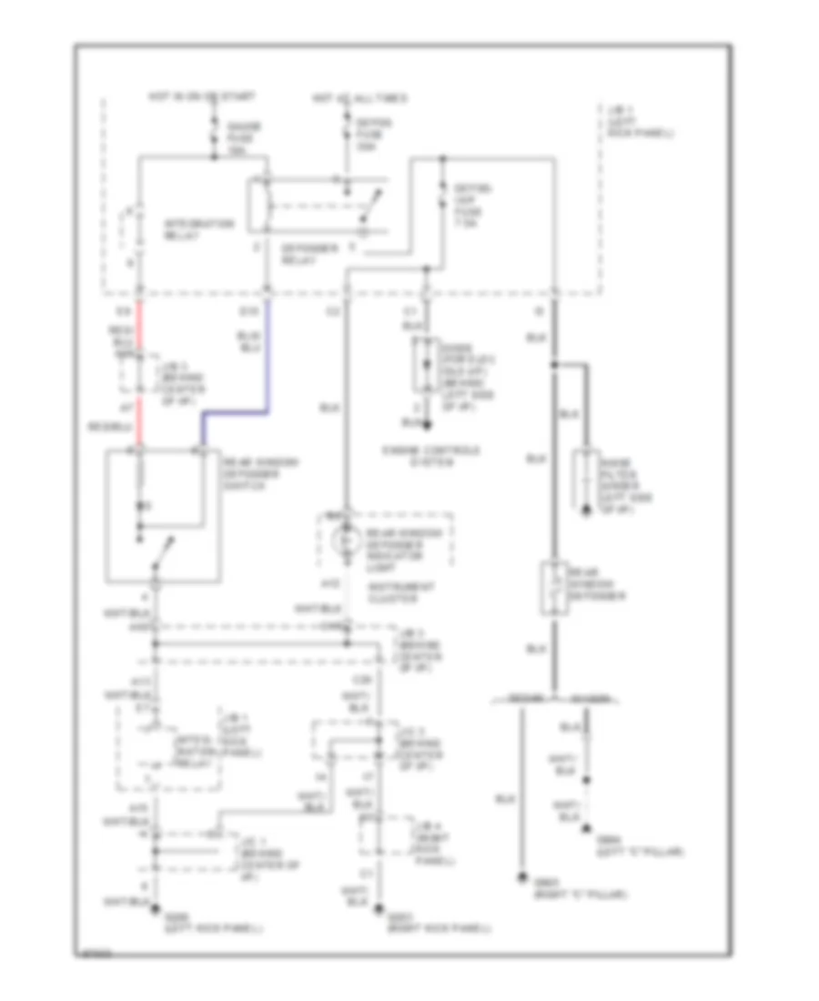 Defogger Wiring Diagram for Toyota Corolla LE 1994