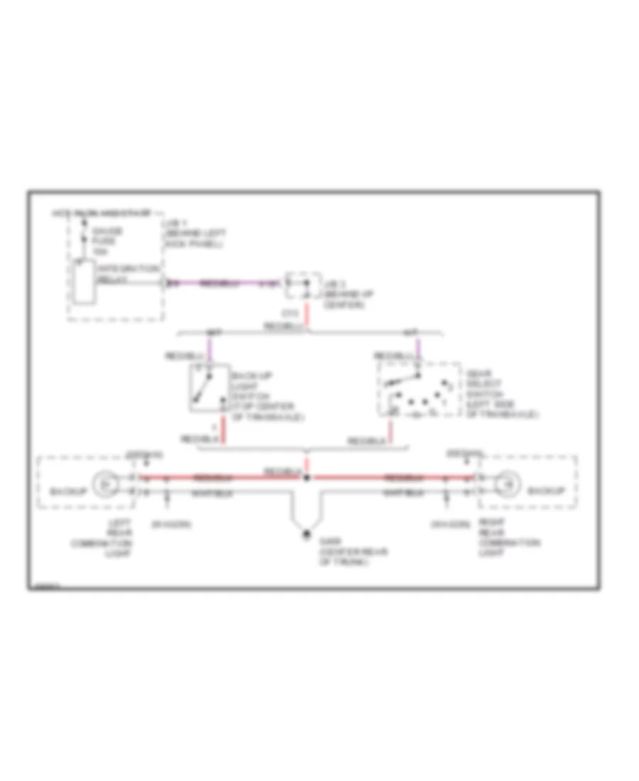 Back up Lamps Wiring Diagram for Toyota Corolla LE 1994