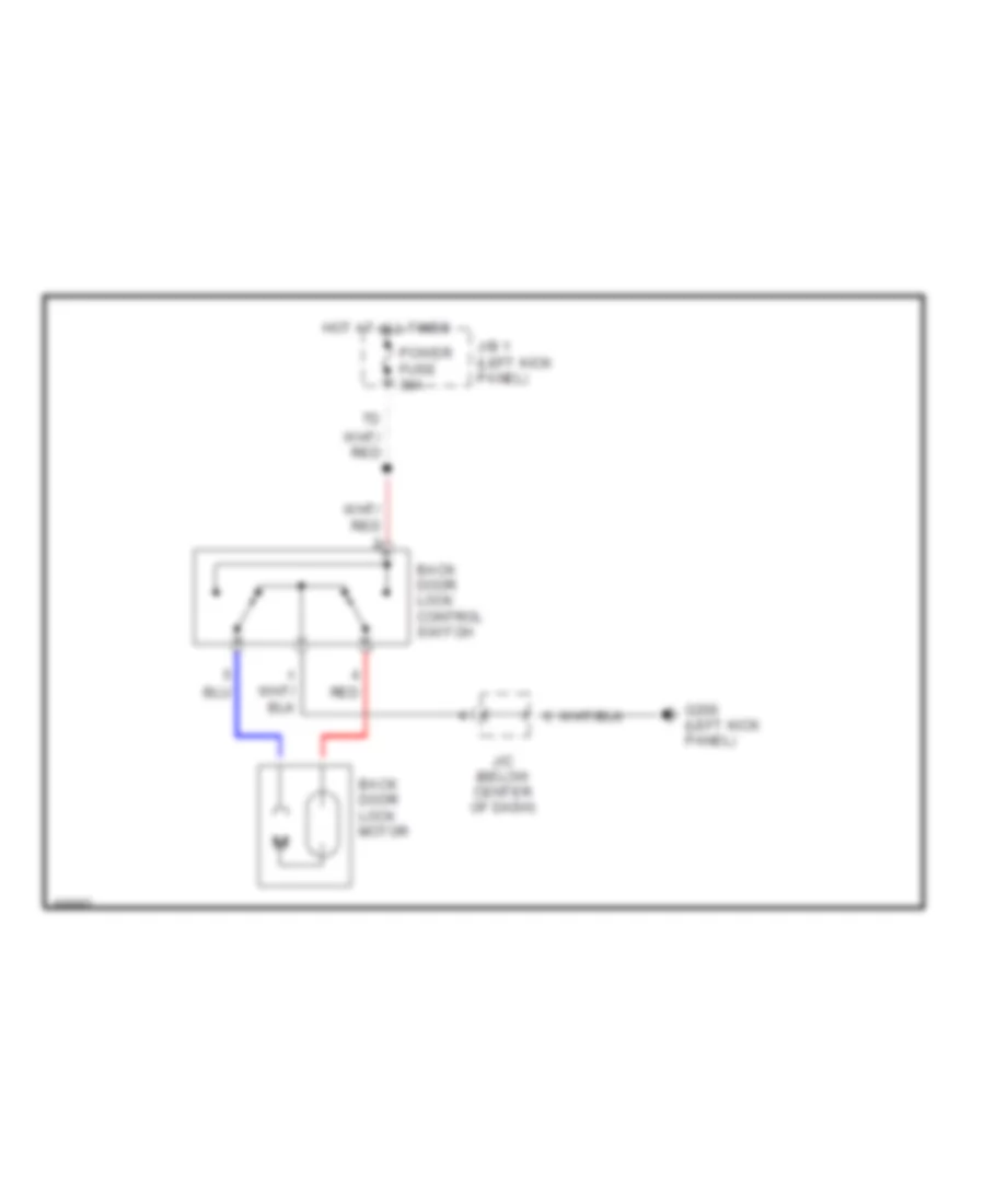 Rear Door Lock Wiring Diagram for Toyota Corolla LE 1994