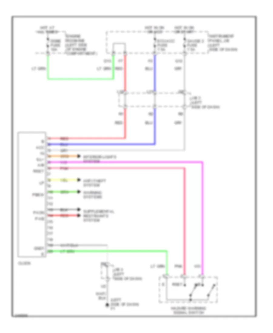 Clock Wiring Diagram for Toyota Camry 2011