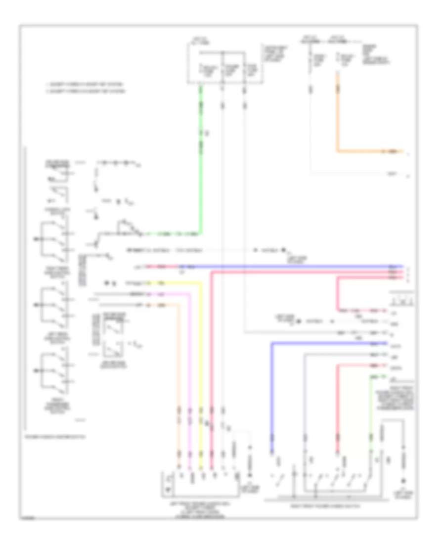 Power Windows Wiring Diagram 1 of 2 for Toyota Camry 2011