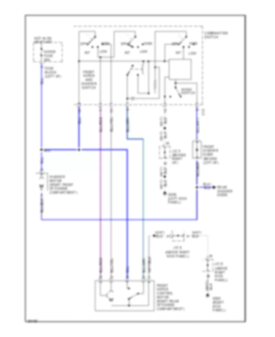 Front Wiper Washer Wiring Diagram for Toyota Land Cruiser 1994