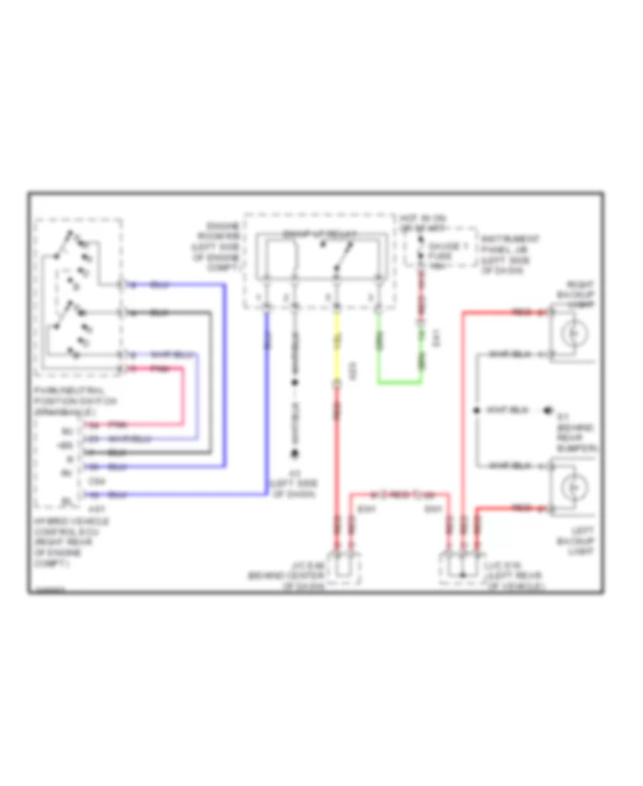 Backup Lamps Wiring Diagram, Hybrid for Toyota Camry LE 2011