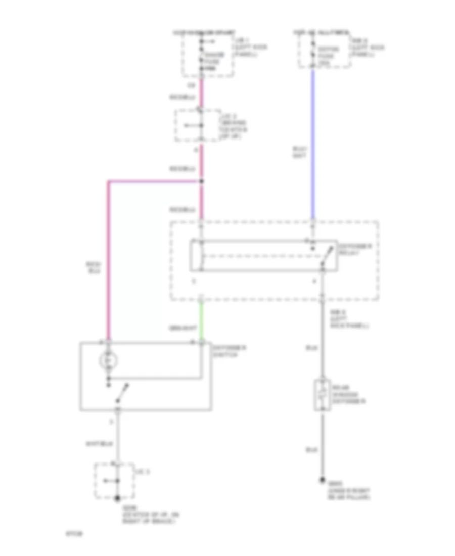 Defogger Wiring Diagram, without Timer Wiring Diagram for Toyota Paseo 1994
