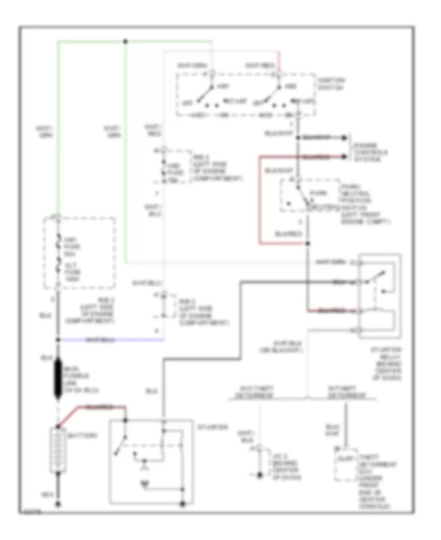 Starting Wiring Diagram, AT for Toyota Paseo 1994