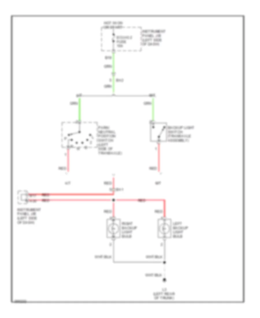 Backup Lamps Wiring Diagram NUMMI Made for Toyota Corolla 2013
