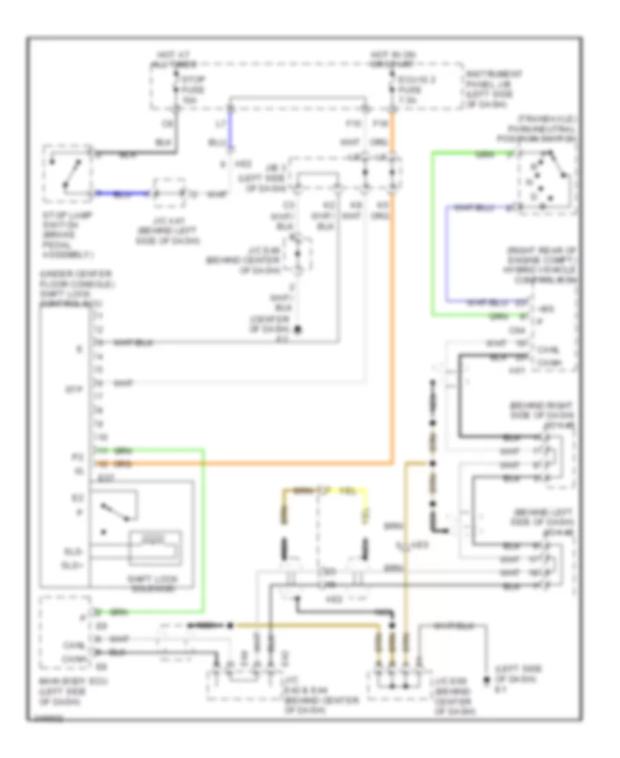 Shift Interlock Wiring Diagram, Hybrid for Toyota Camry SE 2011