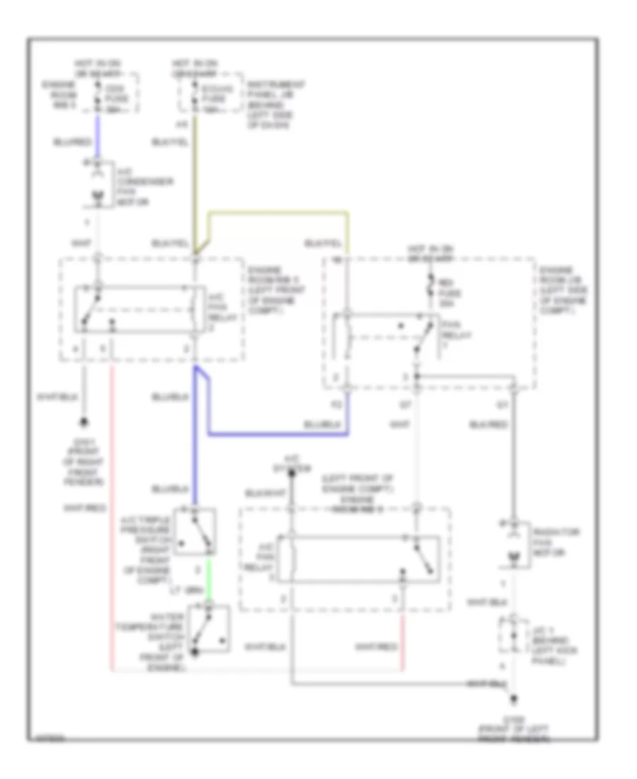 Cooling Fan Wiring Diagram for Toyota Corolla CE 1998