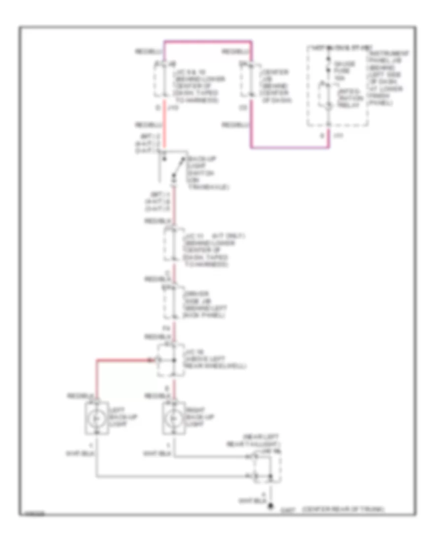 Back up Lamps Wiring Diagram for Toyota Corolla LE 1998