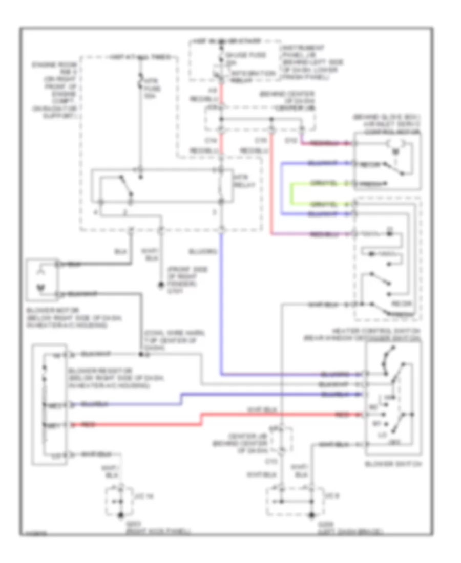 Heater Wiring Diagram for Toyota Corolla LE 2001
