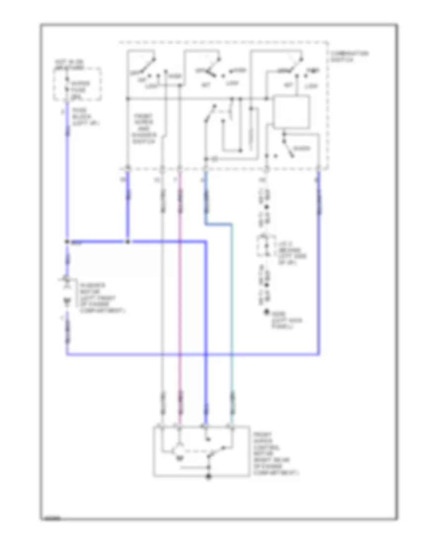 Front Washer Wiper Wiring Diagram for Toyota Land Cruiser 1991