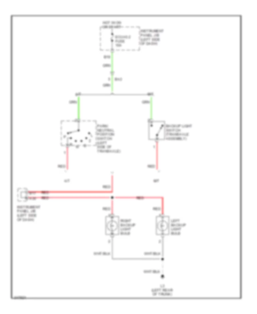 Backup Lamps Wiring Diagram NUMMI Made for Toyota Corolla 2011