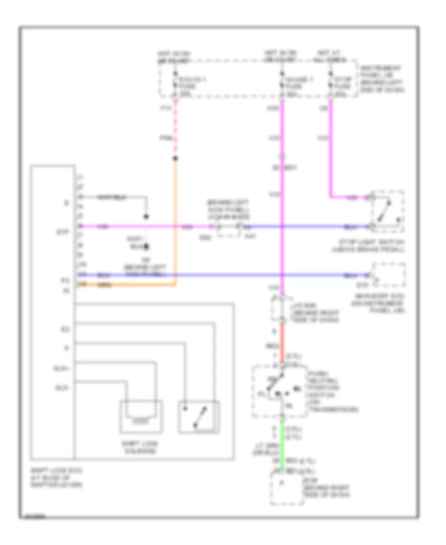 Shift Interlock Wiring Diagram Except Hybrid with Smart Key System for Toyota Highlander Limited 2013