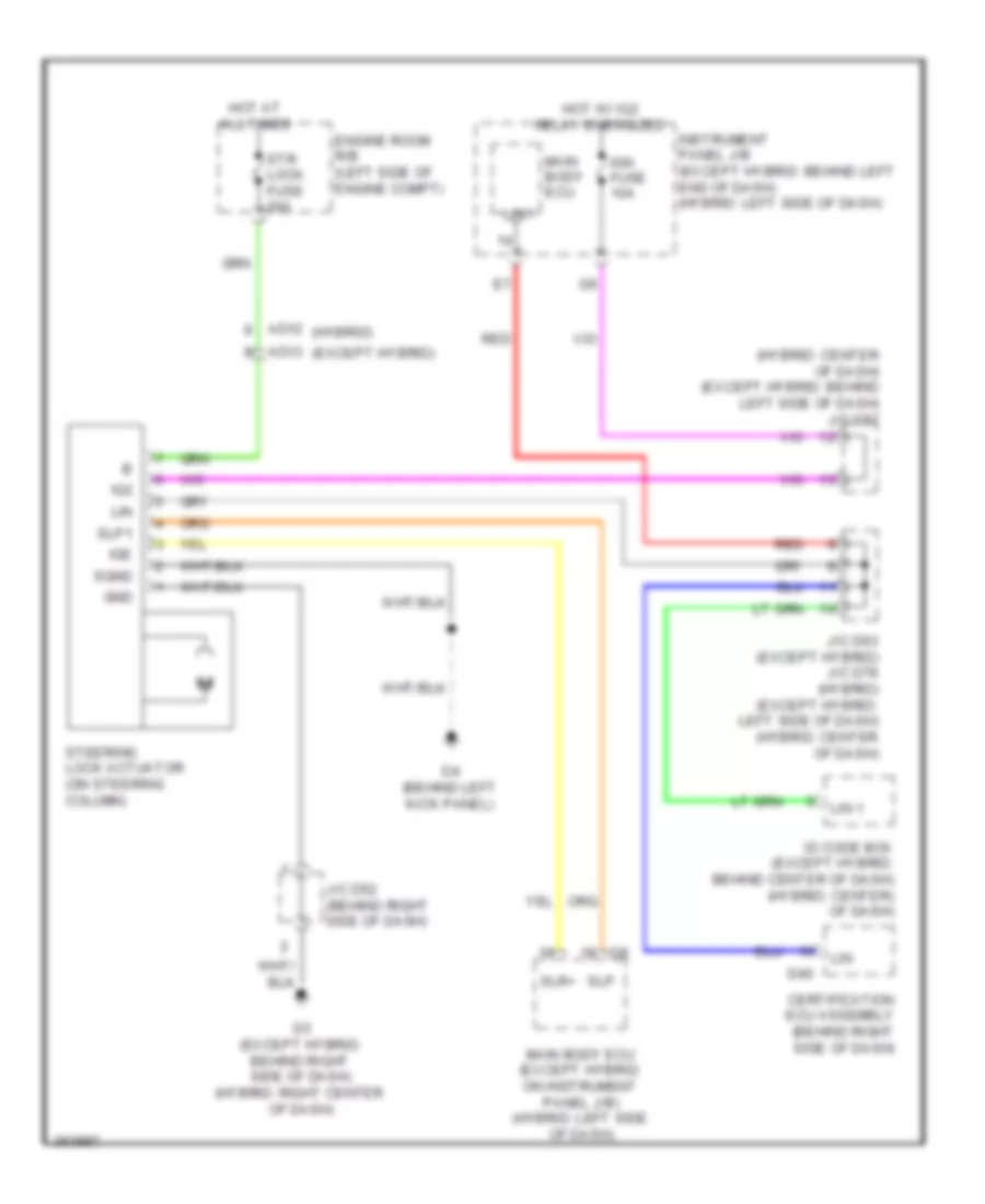 Steering Column Wiring Diagram for Toyota Highlander Limited 2013