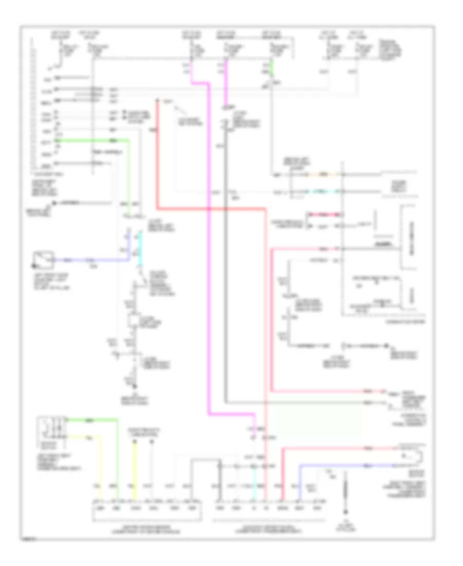 Key Reminder  Seat Belt Warning Wiring Diagram Except Hybrid for Toyota Highlander Limited 2013