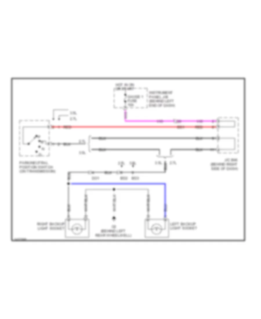 Backup Lamps Wiring Diagram Except Hybrid for Toyota Highlander Limited 2013