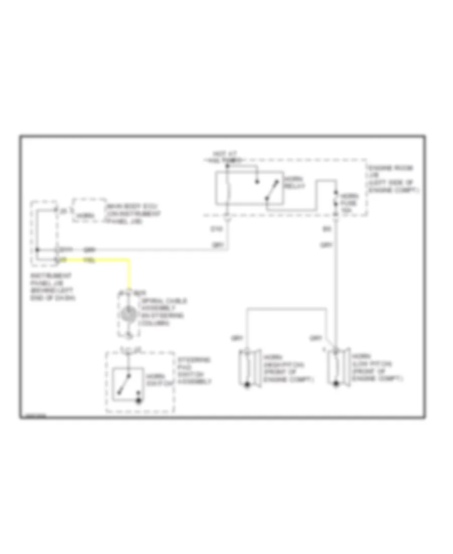 Horn Wiring Diagram Except Hybrid for Toyota Highlander Limited 2013