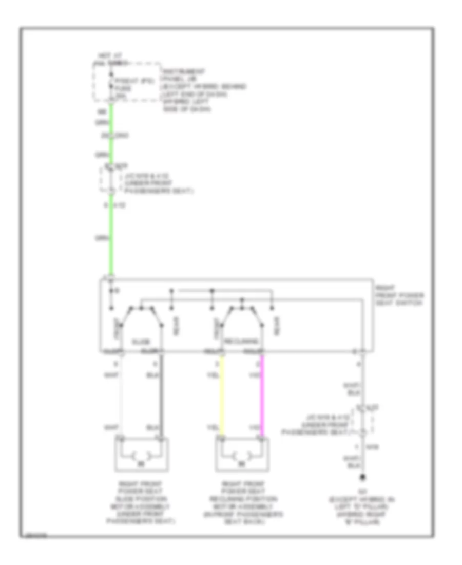 Passenger Power Seat Wiring Diagram for Toyota Highlander Limited 2013