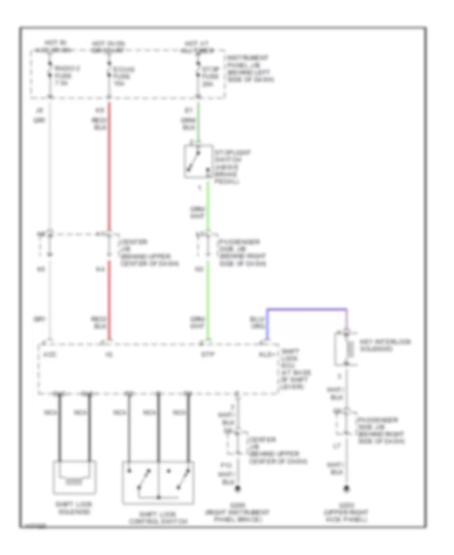 Shift Interlock Wiring Diagram for Toyota Highlander Limited 2001