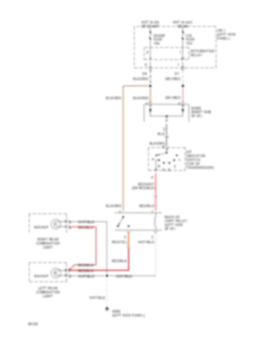 Back up Lamps Wiring Diagram A T for Toyota Pickup 1994