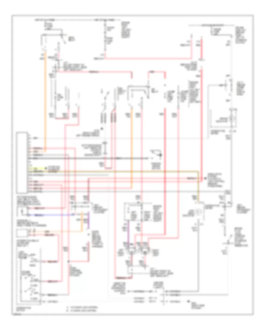 Headlamps Wiring Diagram, with DRL for Toyota Sienna CE 1998