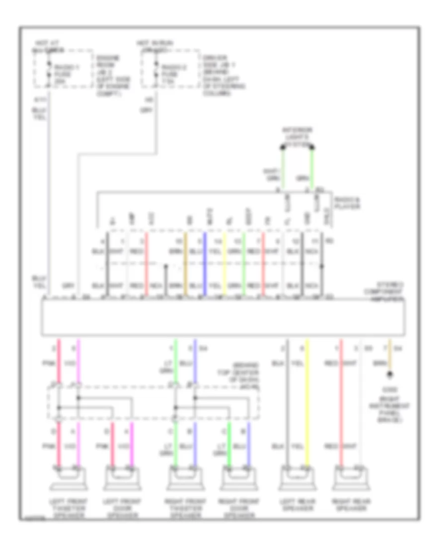 6 Speaker Amplified System Wiring Diagram for Toyota Sienna CE 1998